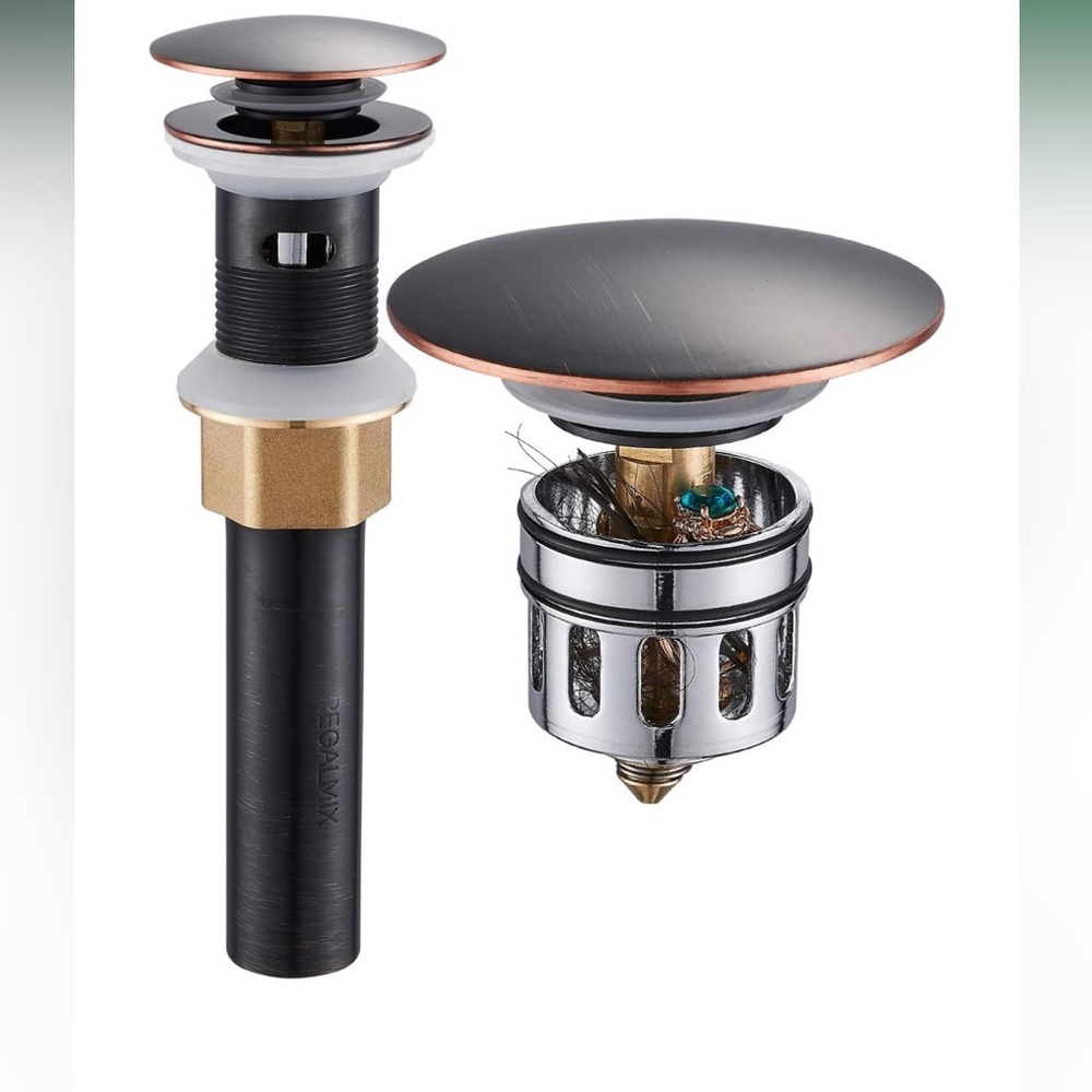 Vessel Sink Drain,Bathroom Pop-up Drain‎ With Detachable Basket Stopper